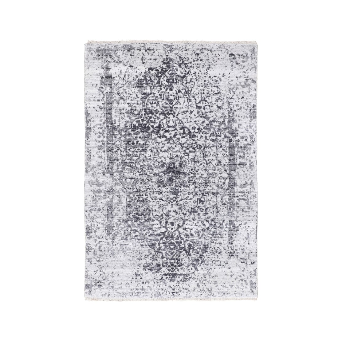 Rug 3'x5' Wool And Silk Hand Knotted Broken Design Oriental Fine (1 of 8)