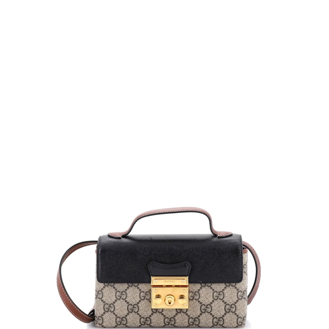 Mini Gucci Padlock Top Handle Bag GG Coated Canvas and Leather (1 of 7)