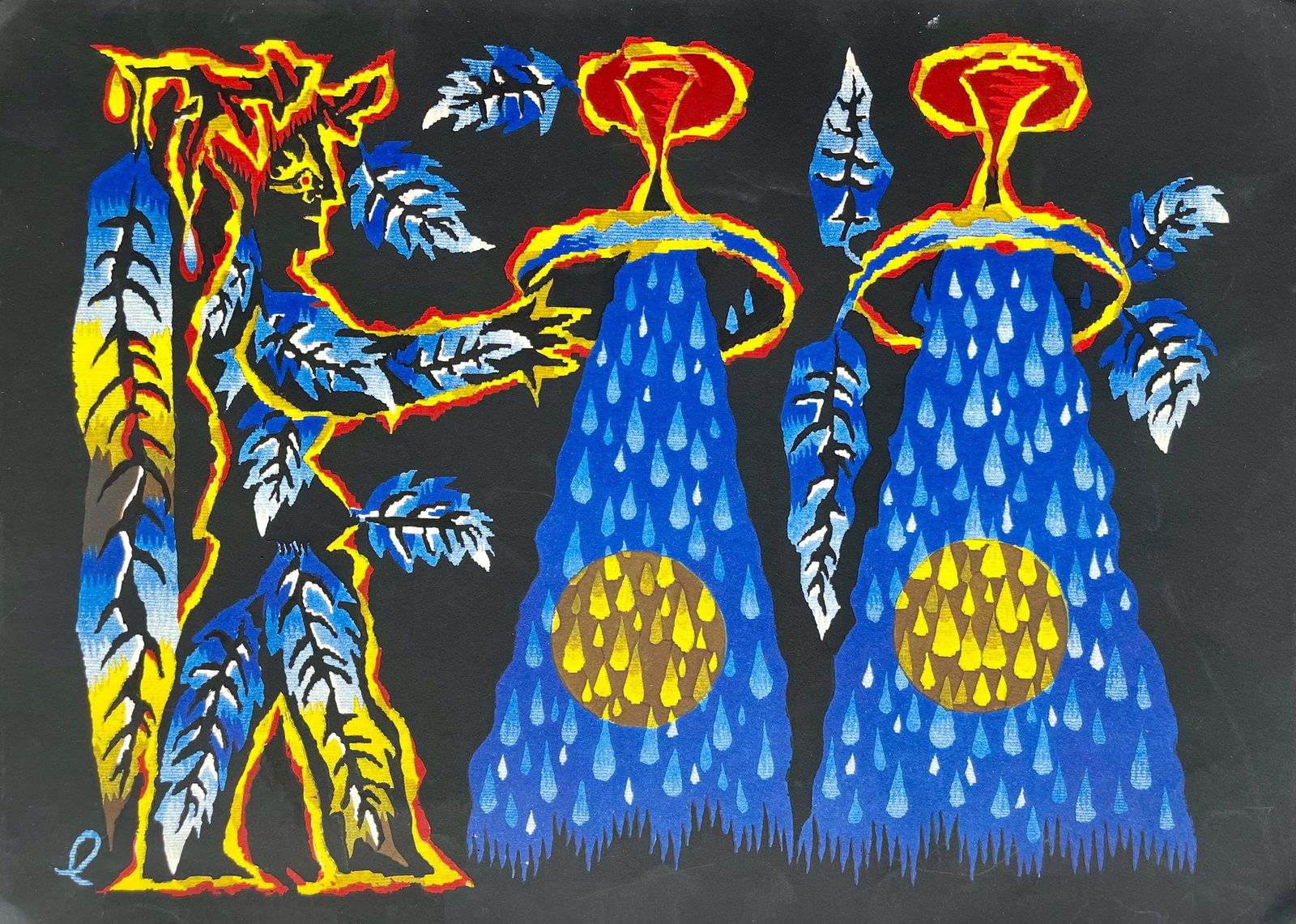 Lithograph - Jean Lurat - Le Verseau (Aquarius) - Les Signes du zodiaque (1 of 7)