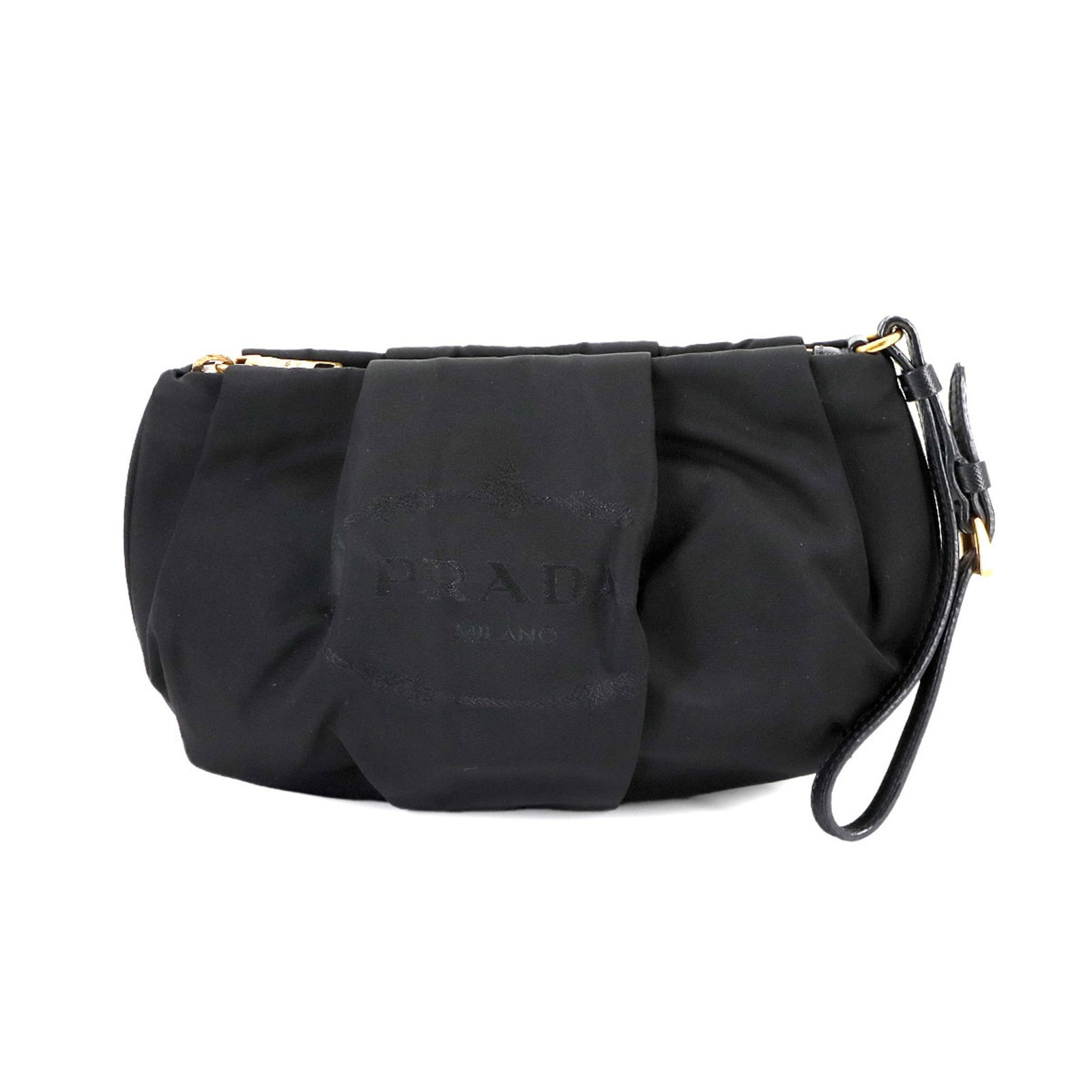 Nylon Prada Pouch: Nylon Prada Pouch This listing features Nylon Prada Pouch. Item specifics are provided below. Item Specifics: Brand: Prada Type: Pouch Material: Nylon Color: Black Gender: Women Size (Hxwxd): 15cm x 2