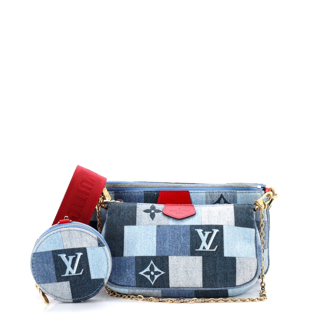 Denim Louis Vuitton Multi Pochette Accessoires Damier and Monogram Patchwork: Denim Louis Vuitton Multi Pochette Accessoires Damier and Monogram Patchwork This listing features Denim Louis Vuitton Multi Pochette Accessoires Damier and Monogram Patchwork. Item specifics are