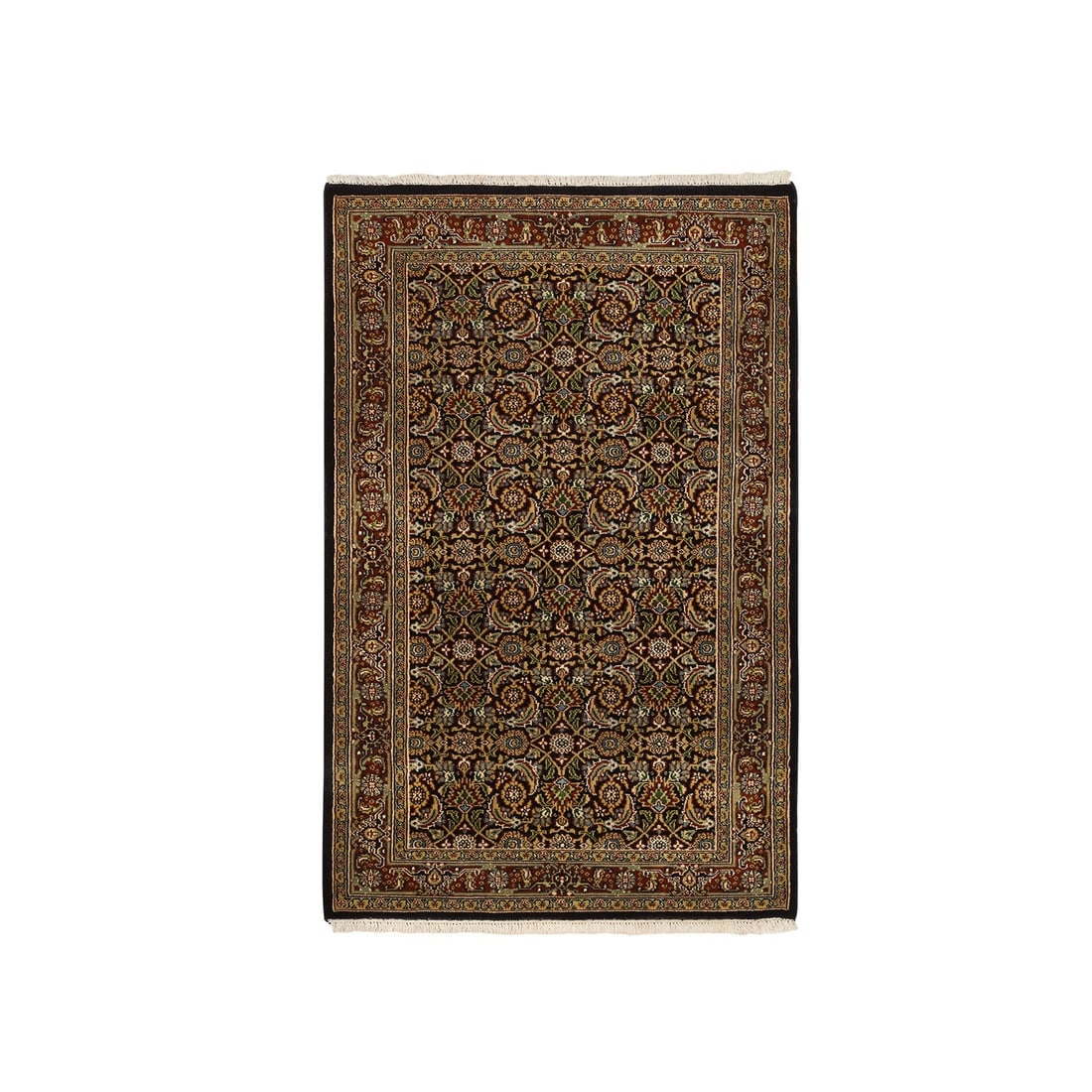 Rug 3'2"x5' Hand Knotted Herati New Zealand Wool 250 KPSI Black Oriental: Rug 3'2"x5' Hand Knotted Herati New Zealand Wool 250 KPSI Black Oriental This listing features Rug 3'2"x5' Hand Knotted Herati New Zealand Wool 250 KPSI Black Oriental. Item specifics are provided bel