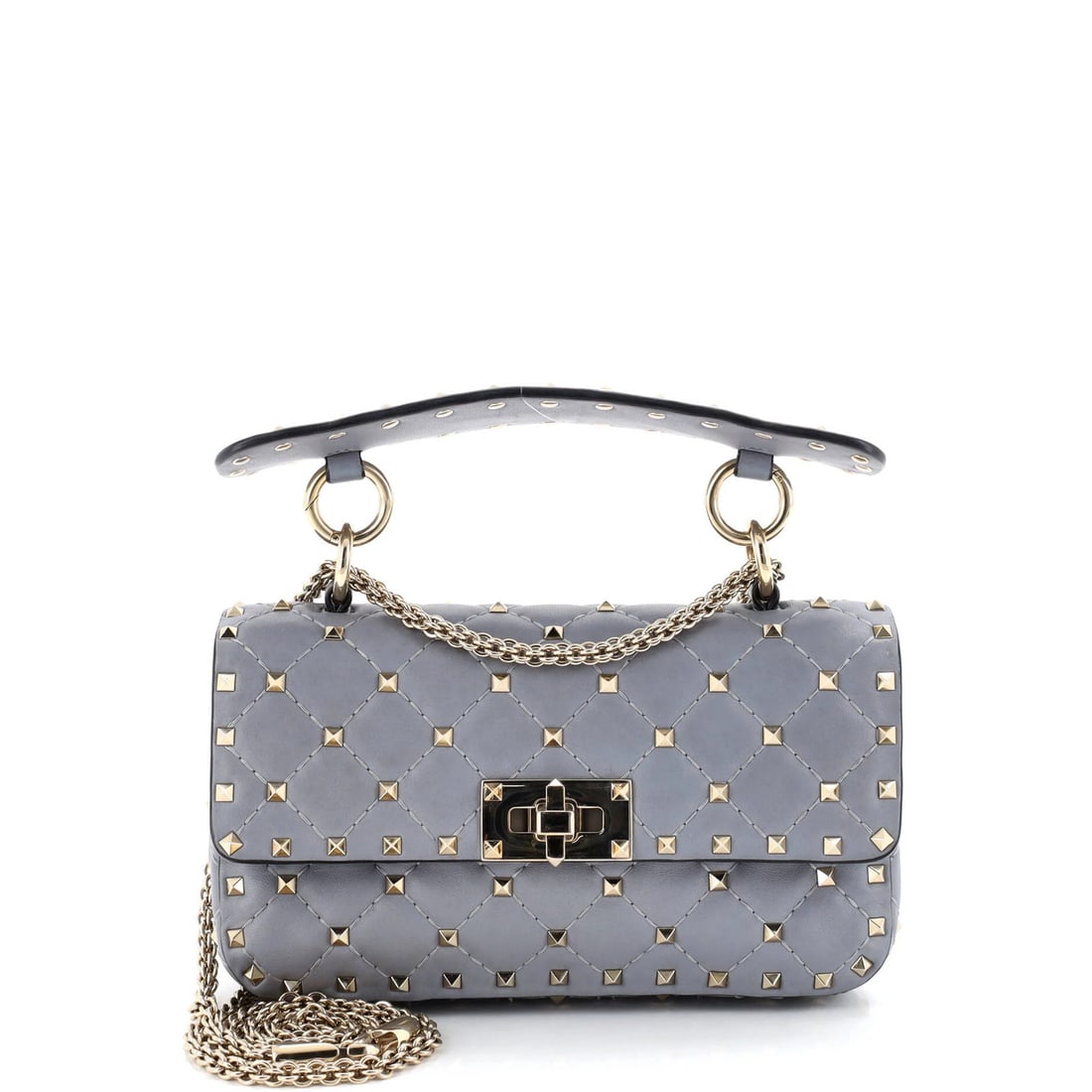 Small Valentino Garavani Rockstud Spike Flap Bag Quilted Leather: Small Valentino Garavani Rockstud Spike Flap Bag Quilted Leather This listing features Small Valentino Garavani Rockstud Spike Flap Bag Quilted Leather. Item specifics are provided below. Item Specifi