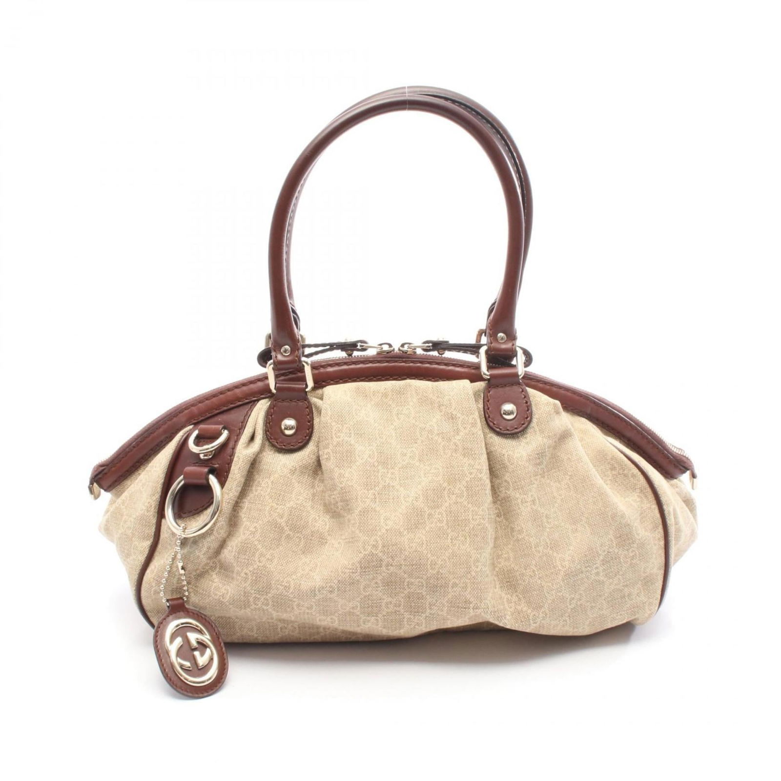 Leather - Gucci Handbag Gg Canvas (1 of 9)