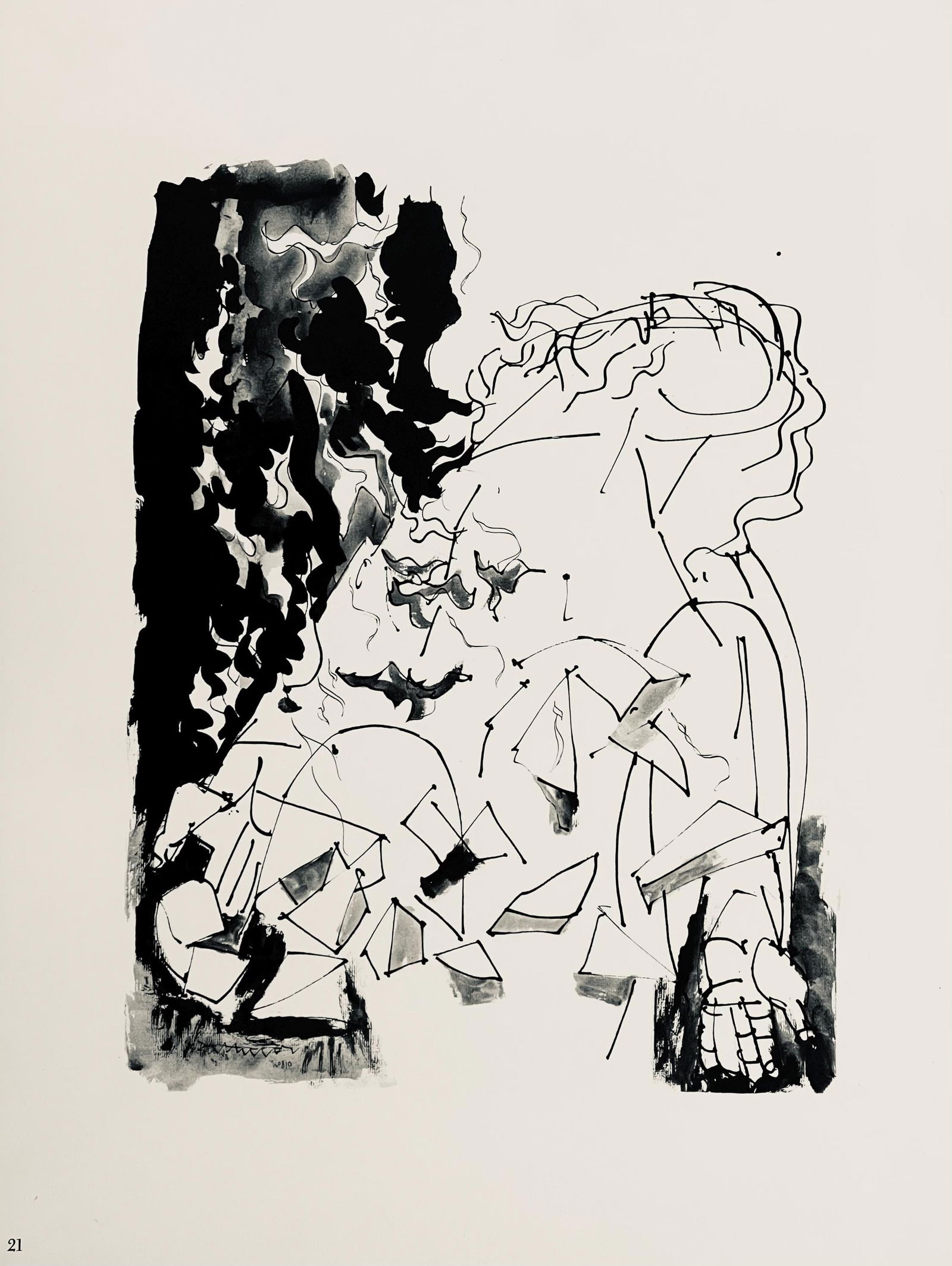 Lithograph - Abraham Rattner - Moses: study - 4