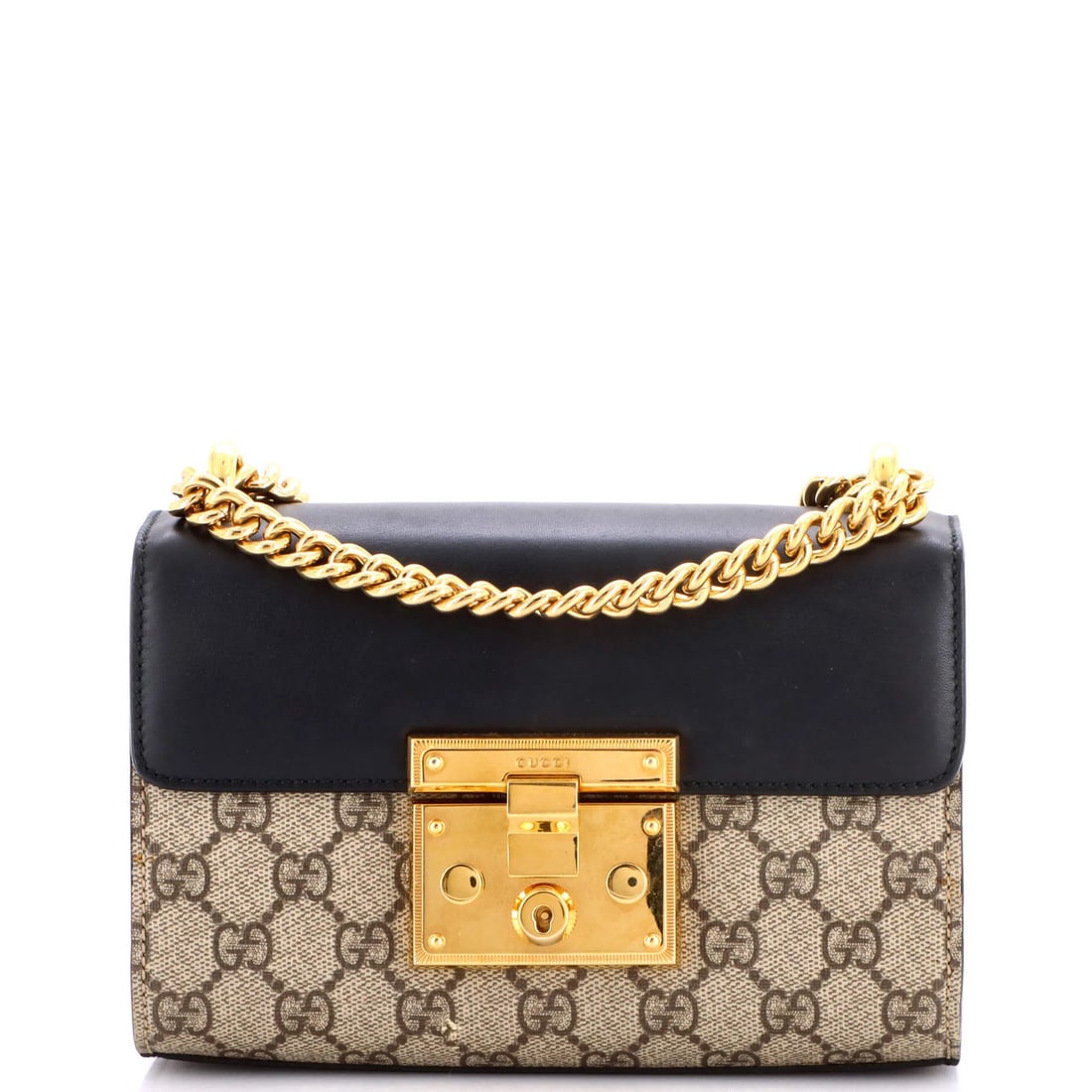 Small Gucci Padlock Shoulder Bag GG Coated Canvas and Leather (1 of 7)