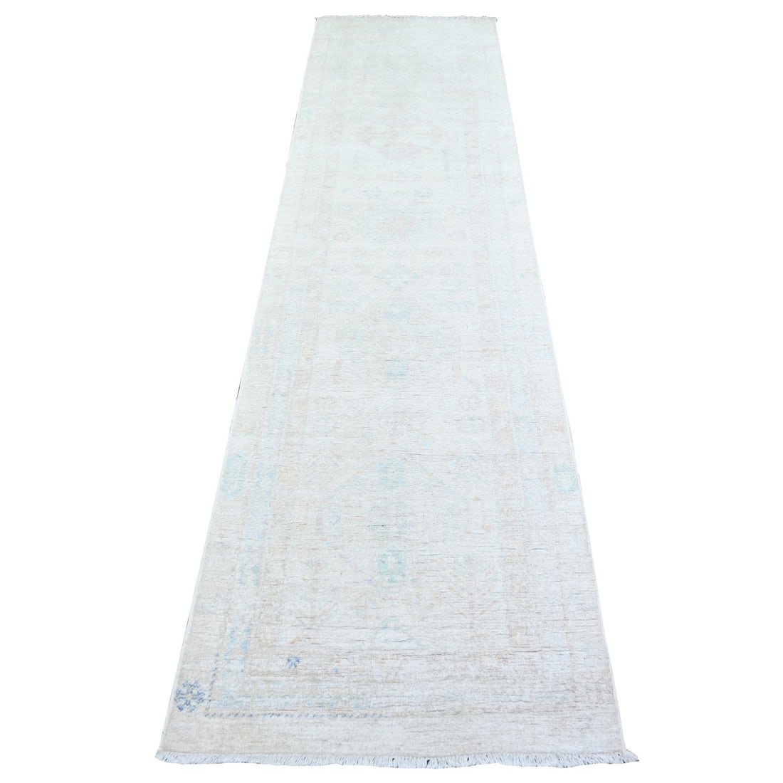Rug 2'5"x8'5" Swan White Washed Out Peshawar Wool Hand Knotted Runner: Rug 2'5"x8'5" Swan White Washed Out Peshawar Wool Hand Knotted Runner This listing features Rug 2'5"x8'5" Swan White Washed Out Peshawar Wool Hand Knotted Runner. Item specifics are provided below. It