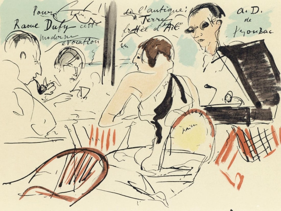 Lithograph - Andr Dunoyer de Segonzac - Eden Roc - Lettre mon peintre Raoul Dufy (1 of 8)