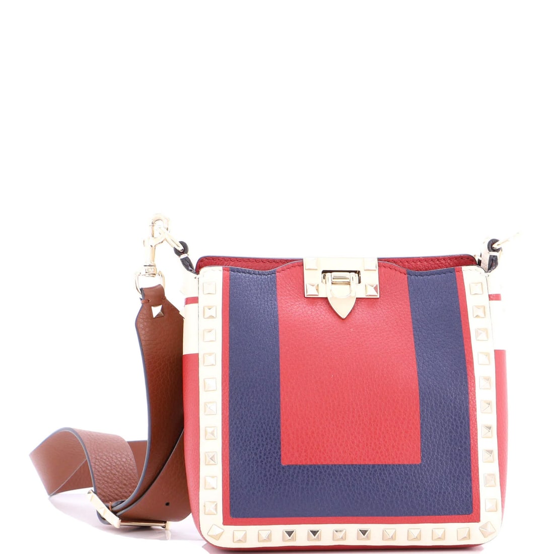 Mini Valentino Garavani Rockstud Flip Lock Messenger Bag Leather (1 of 5)