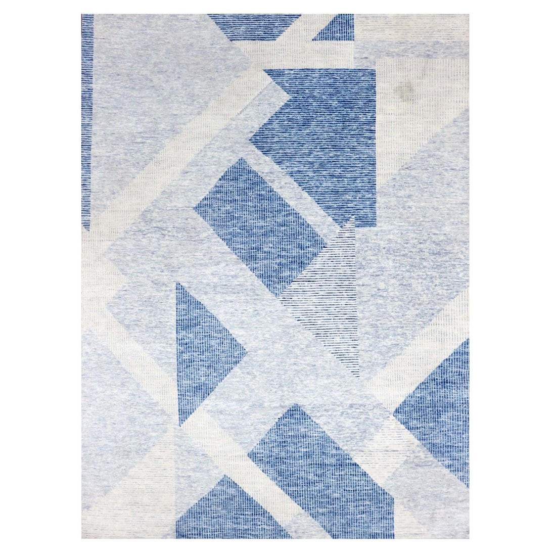 Rug 9'2"x12'3" Blue Wool Hand Knotted Geometric Art Deco Collection: Rug 9'2"x12'3" Blue Wool Hand Knotted Geometric Art Deco Collection This listing features Rug 9'2"x12'3" Blue Wool Hand Knotted Geometric Art Deco Collection. Item specifics are provided below. Item