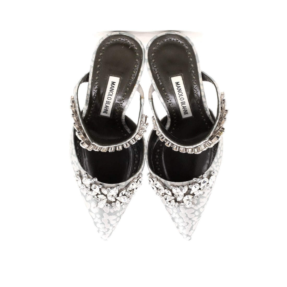 90 Manolo Blahnik Women's Lurum Heeled Mules Jacquard - 2