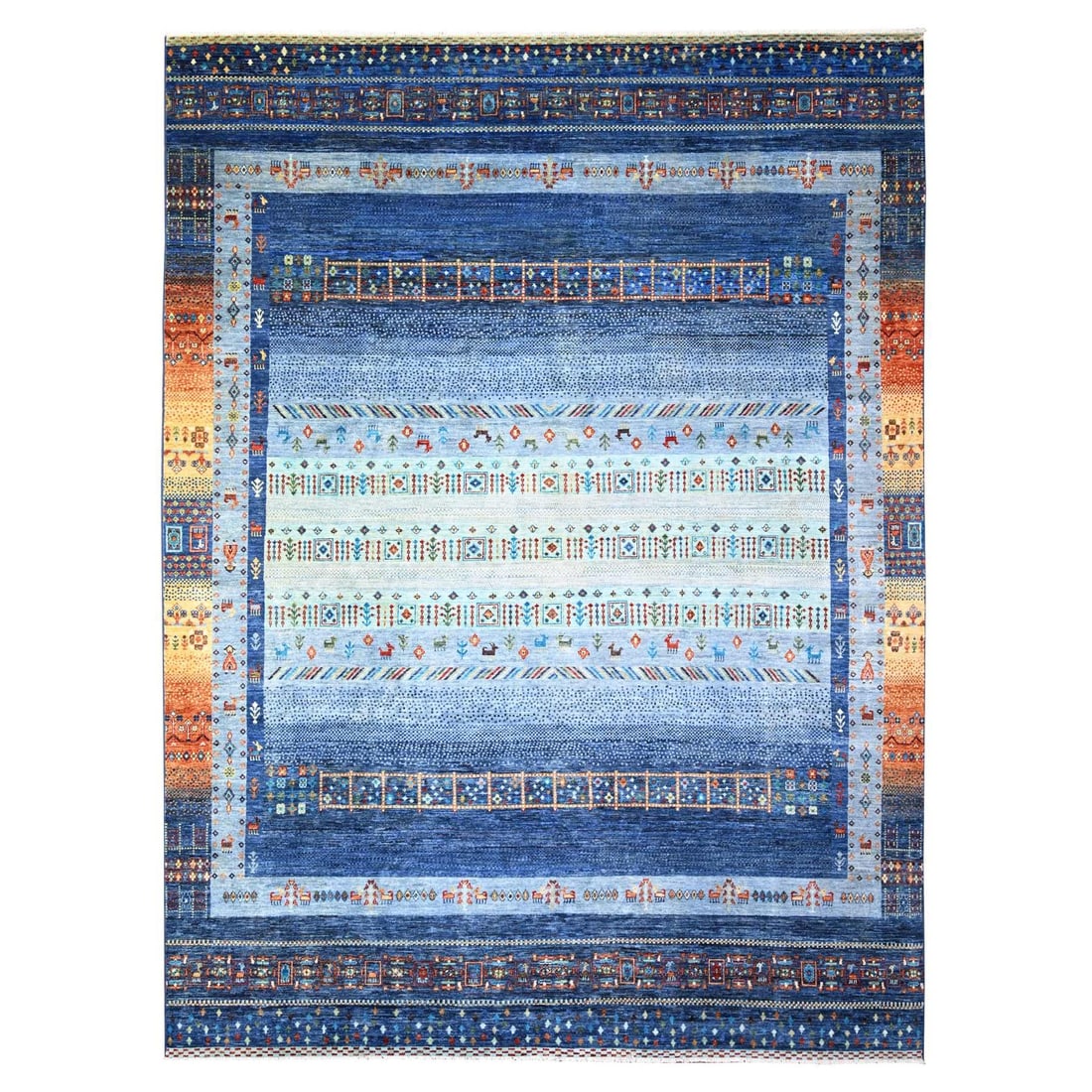 Rug 9'x12' Blue Fine Kashkuli Gabbeh Soft Wool Hand Natural Dyes Knotted: Rug 9'x12' Blue Fine Kashkuli Gabbeh Soft Wool Hand Natural Dyes Knotted This listing features Rug 9'x12' Blue Fine Kashkuli Gabbeh Soft Wool Hand Natural Dyes Knotted. Item specifics are provided