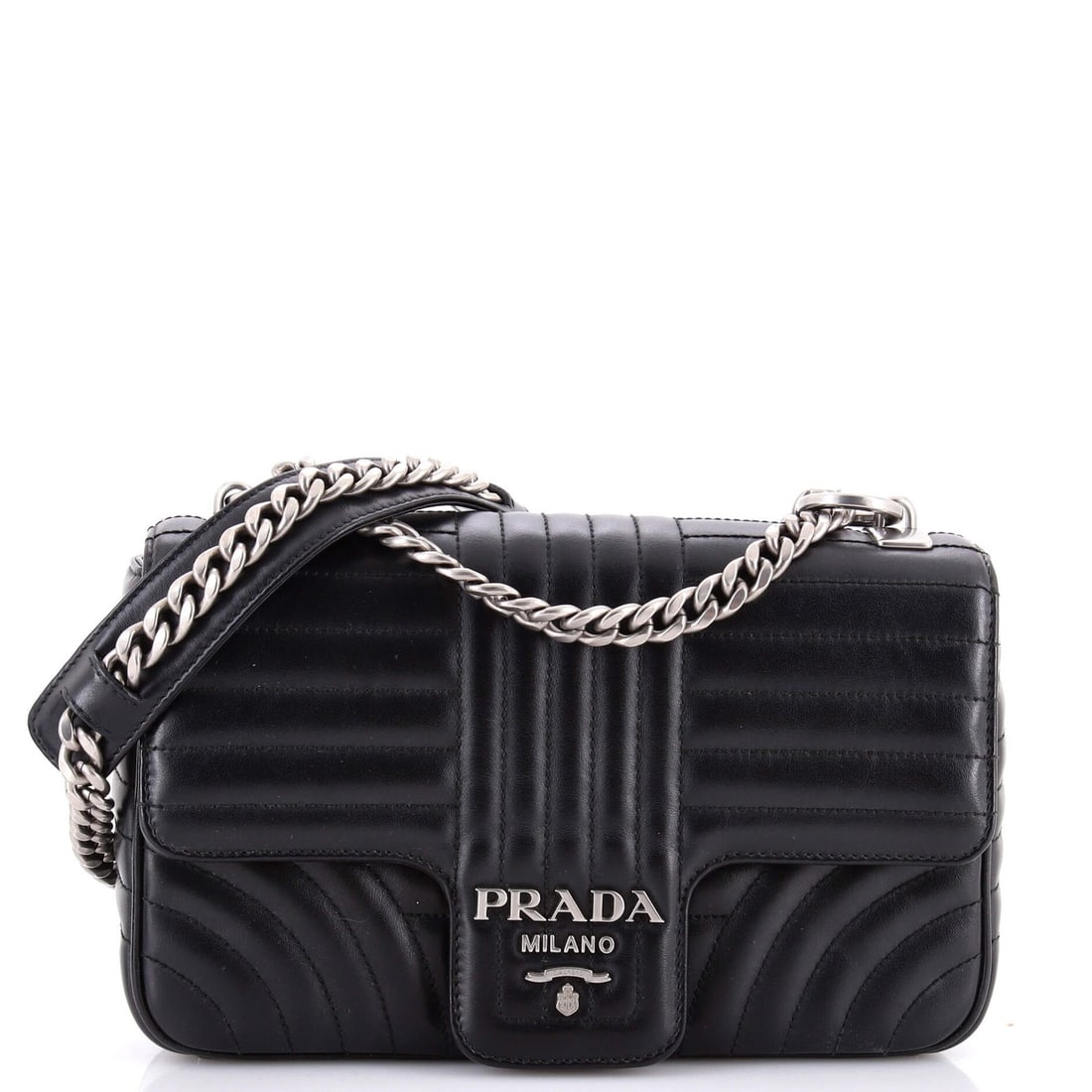 Medium Prada Chain Flap Shoulder Bag Diagramme Quilted Leather (1 of 6)