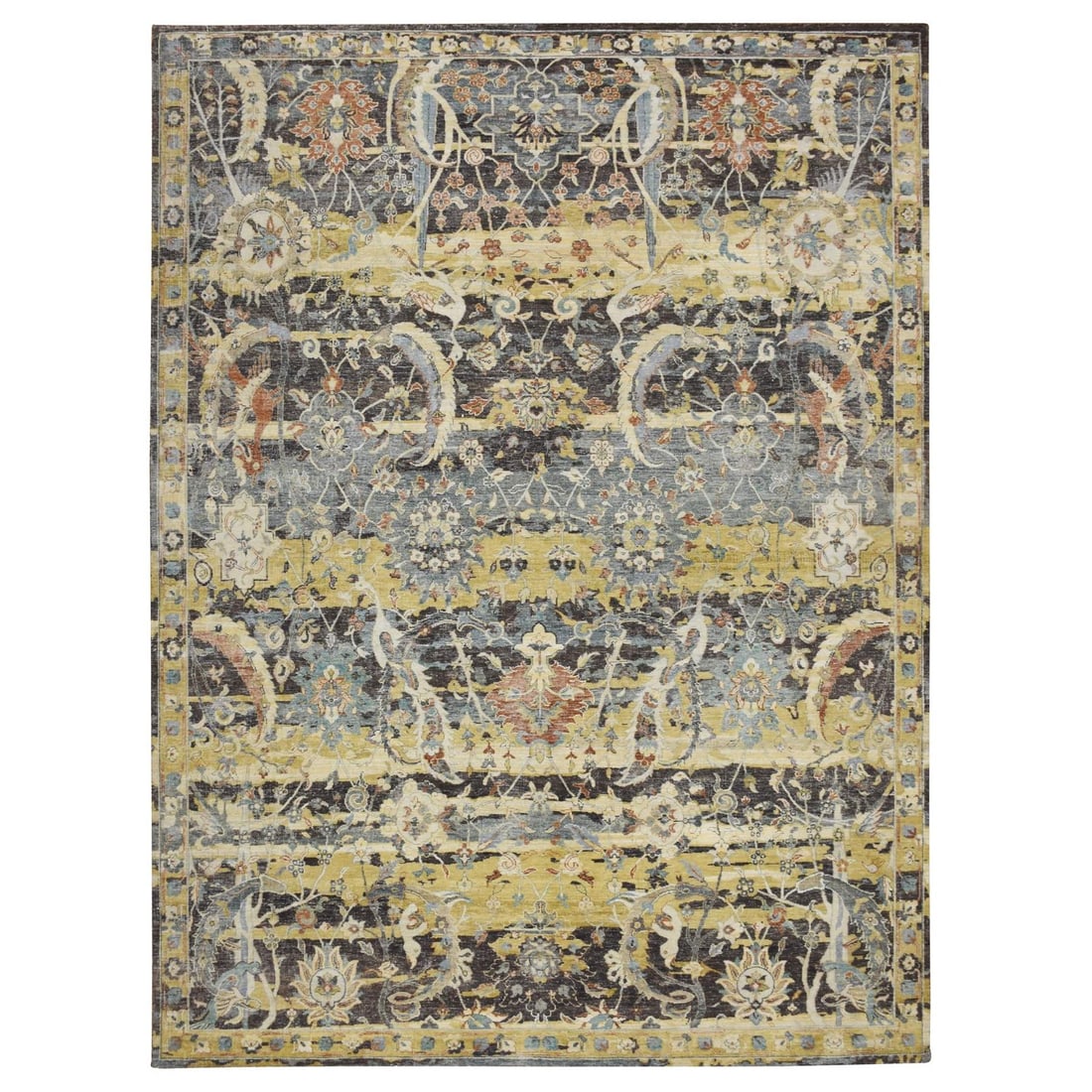 Rug 9'x12'2" Coffee Brown Erased Birds Design Hand Knotted Pure Wool: Rug 9'x12'2" Coffee Brown Erased Birds Design Hand Knotted Pure Wool This listing features Rug 9'x12'2" Coffee Brown Erased Birds Design Hand Knotted Pure Wool. Item specifics are provided below. 