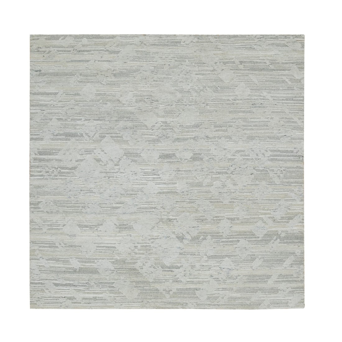 Rug 6'1"x6'2" Ivory Modern Design Undyed Natural Wool Hand Knotted Square (1 of 8)