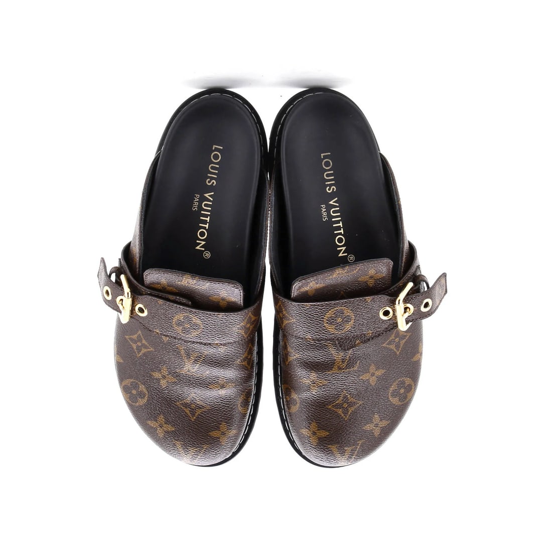 Leather Louis Vuitton Cosy Flat Clog Mules Monogram Canvas and - 2