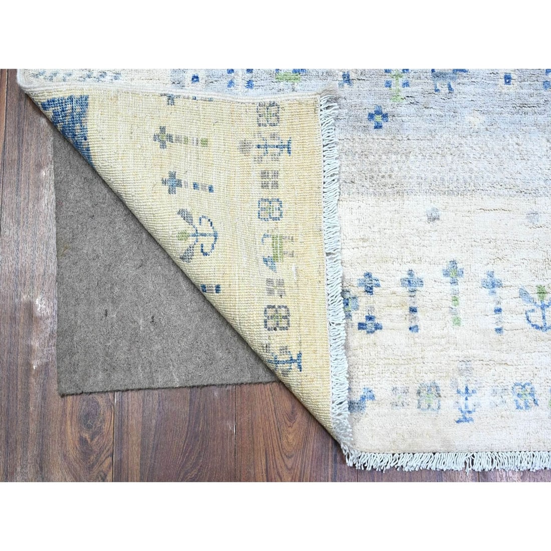 Rug 6'x8'8" Gray Kashkuli Gabbeh Pure Wool Hand Knotted Oriental - 2