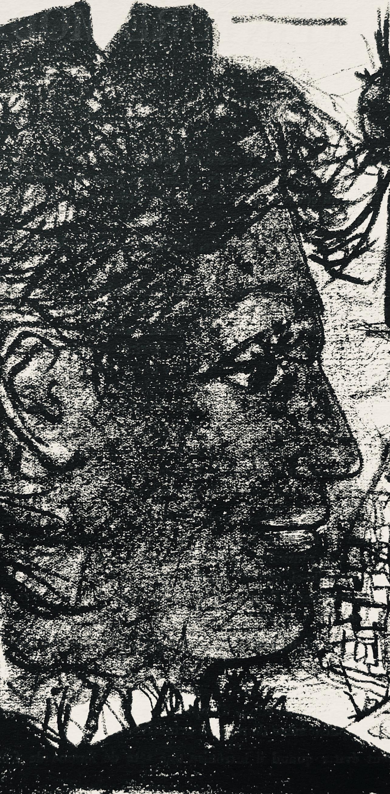 Lithograph - Andr Marchand - Composition - pierre feu provence noire - 2