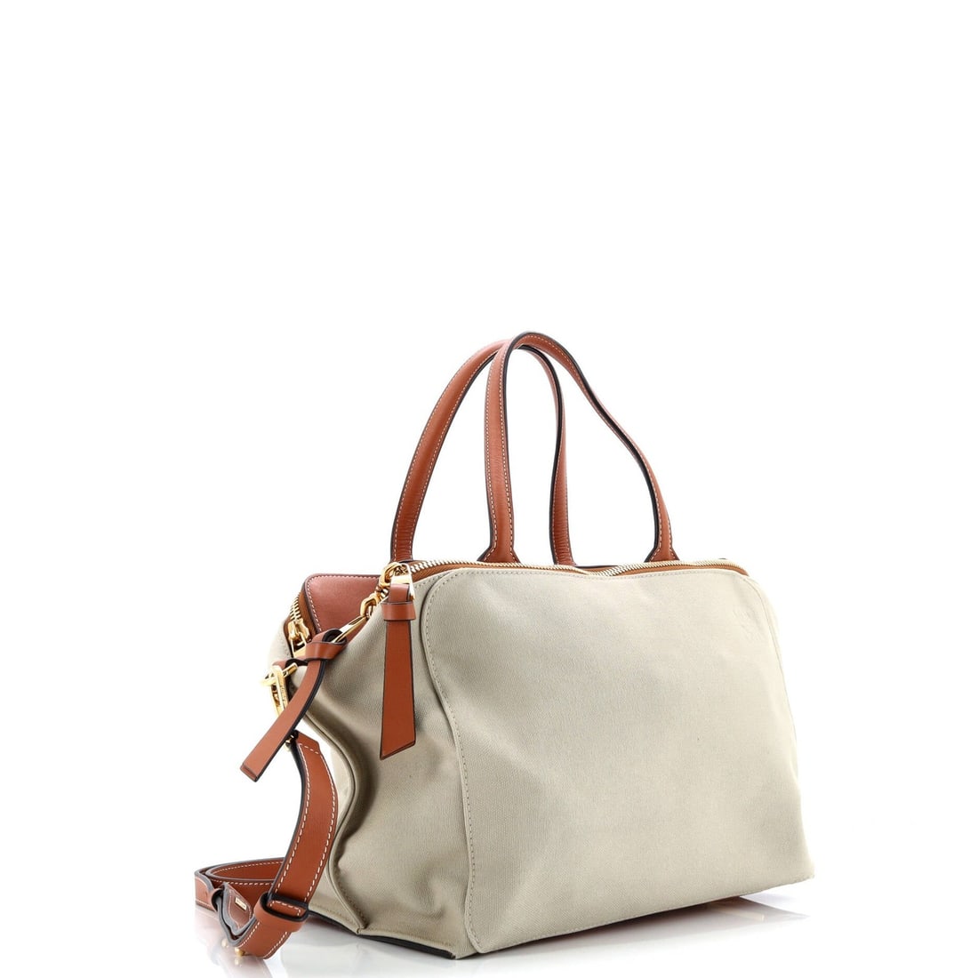 Leather Loewe Double Zip Shoulder Bag Canvas and - 2