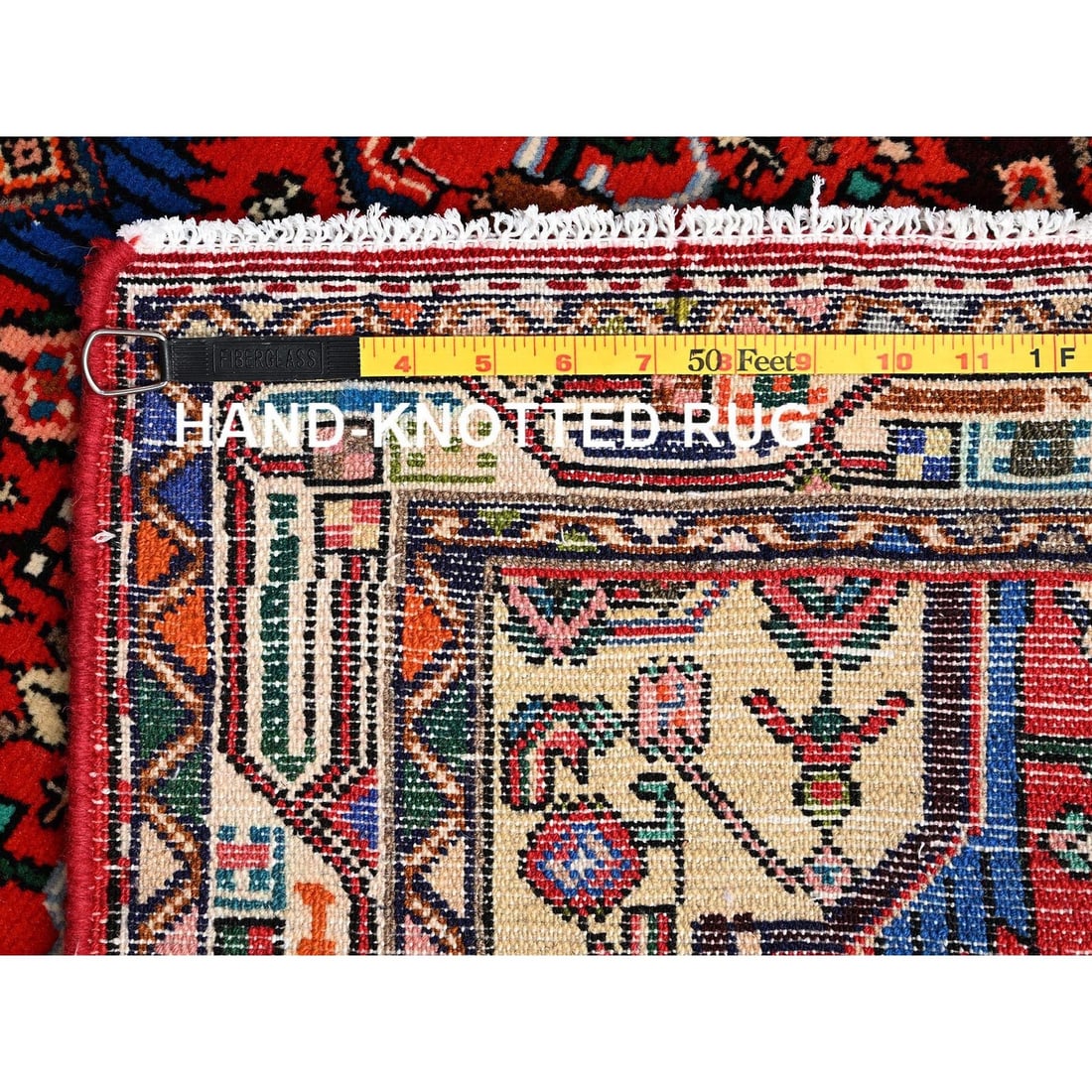 Runner 2'8"x7'2" Red Full Pile New Zoroastrian Khamadan Hand Knotted Wool - 7