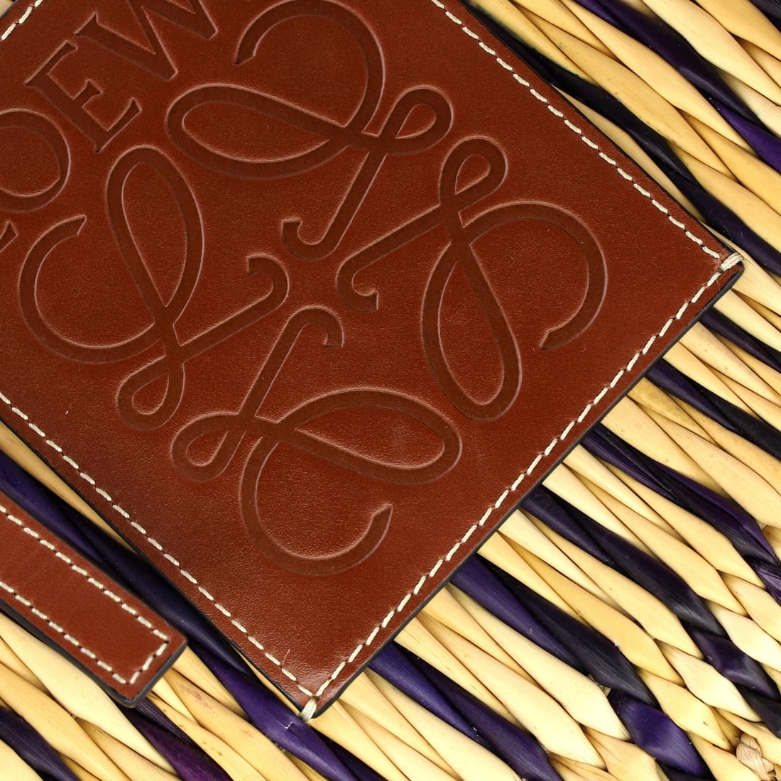 Small Loewe Paula's Ibiza Square Basket Tote Woven Reed with Leather - 7