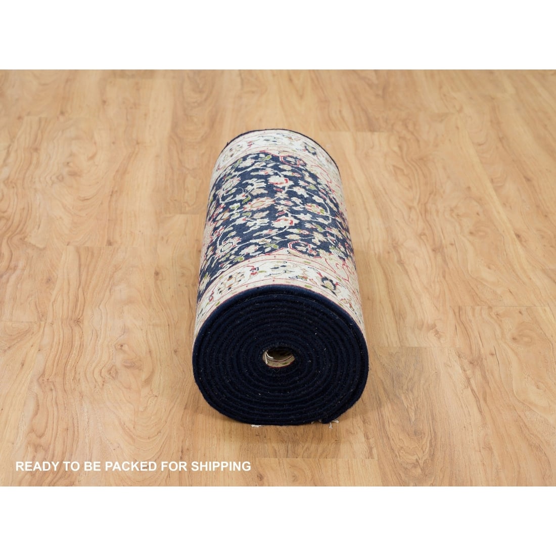 Rug 2'8"x18'5" Blue Nain Design Pure Wool Hand Knotted 250 KPSI XL Runner - 6