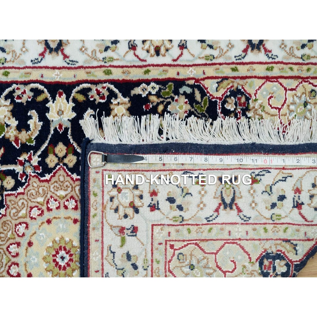 Rug 2'8"x18'5" Blue Nain Design Pure Wool Hand Knotted 250 KPSI XL Runner - 8