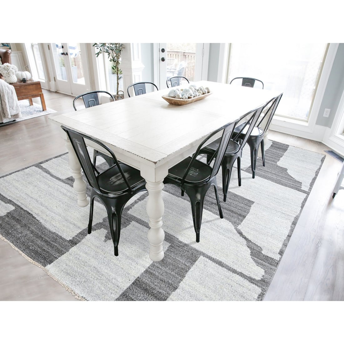 Rug 9'x11'8" Grey Wool Hand knotted Natural Dyes Modern Oriental - 2