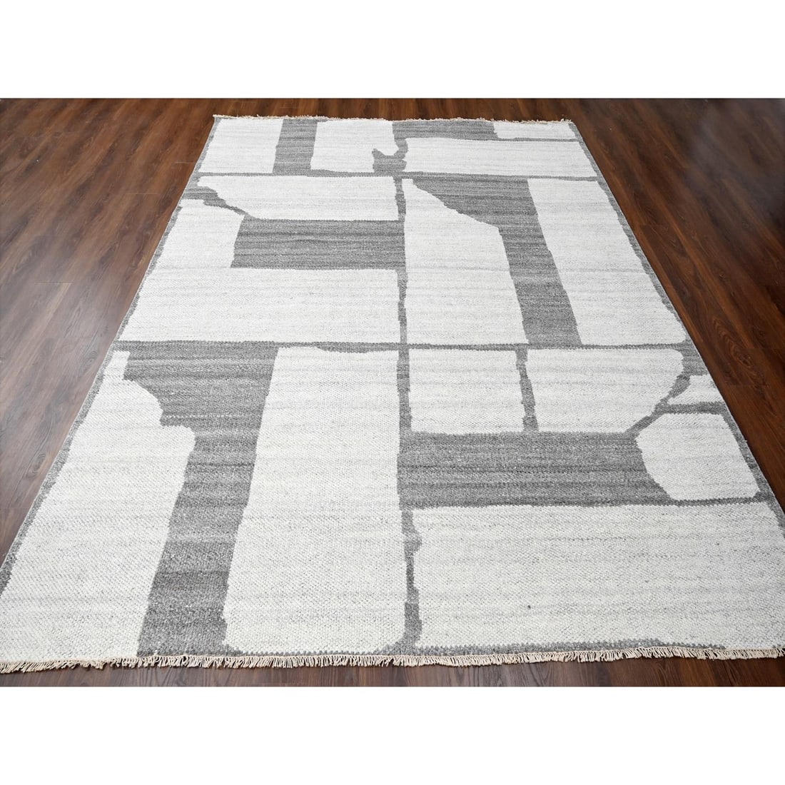 Rug 9'x11'8" Grey Wool Hand knotted Natural Dyes Modern Oriental - 3