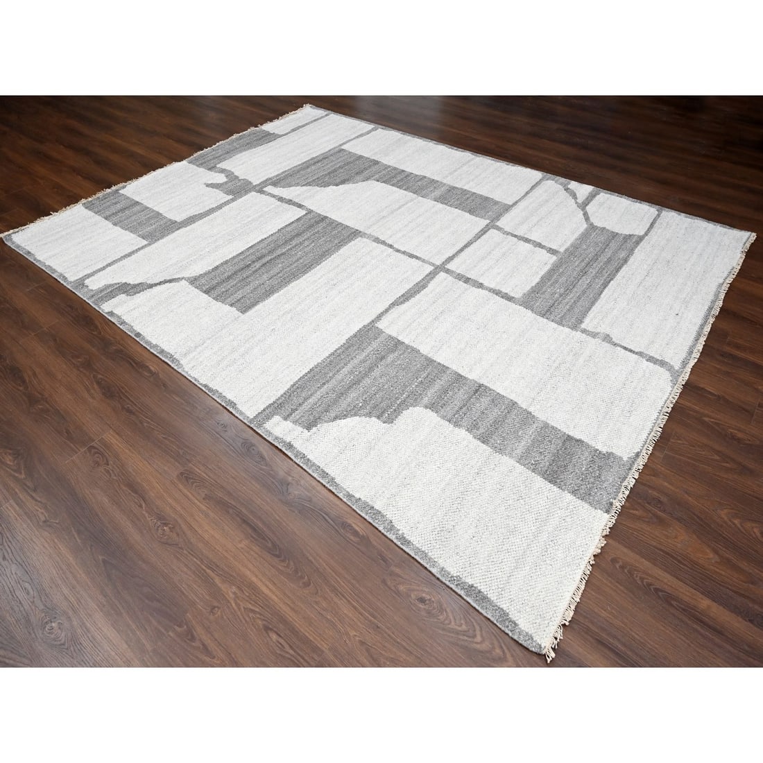 Rug 9'x11'8" Grey Wool Hand knotted Natural Dyes Modern Oriental - 4