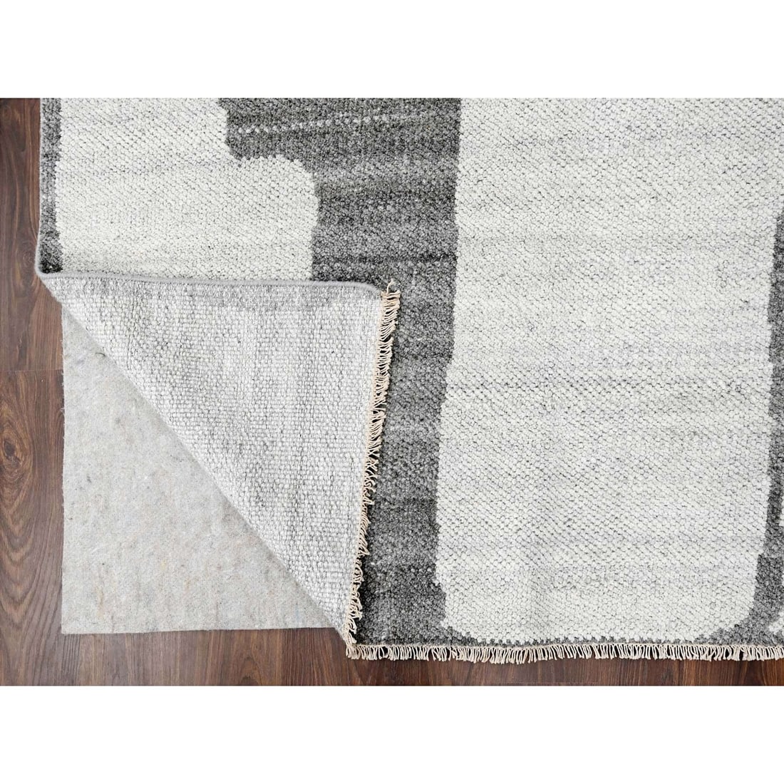 Rug 9'x11'8" Grey Wool Hand knotted Natural Dyes Modern Oriental - 5