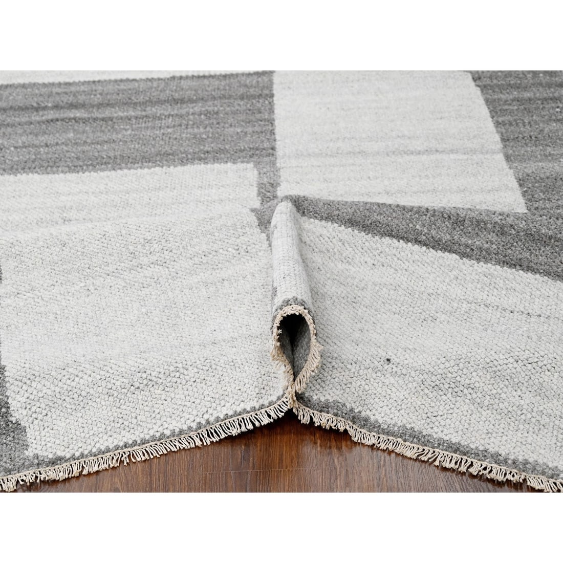 Rug 9'x11'8" Grey Wool Hand knotted Natural Dyes Modern Oriental - 6