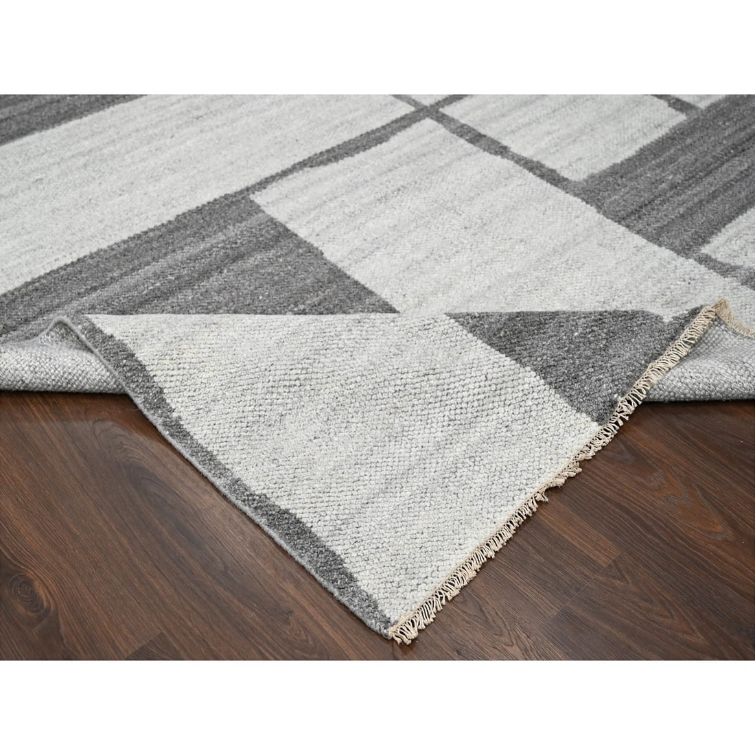 Rug 9'x11'8" Grey Wool Hand knotted Natural Dyes Modern Oriental - 7