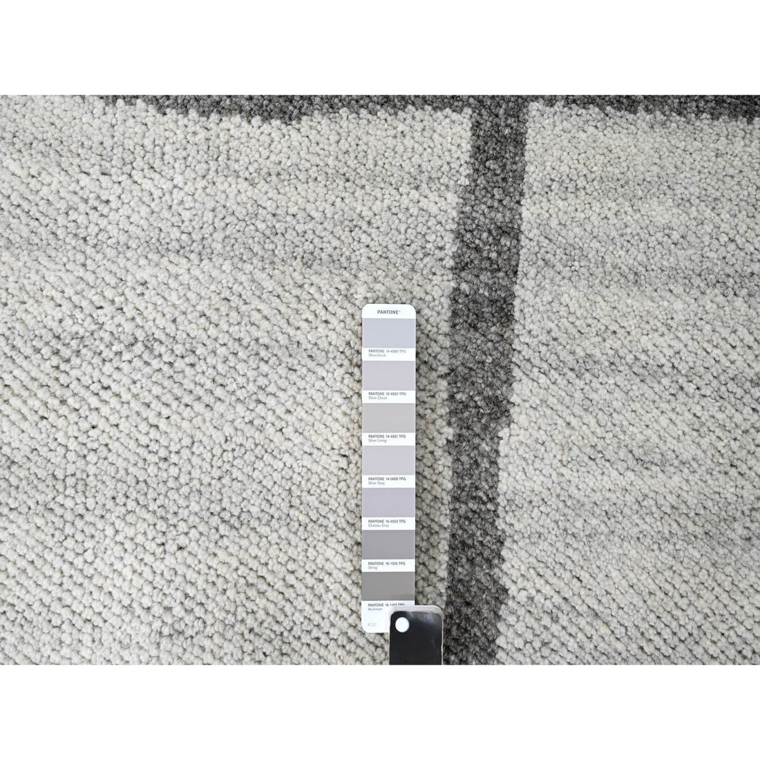Rug 9'x11'8" Grey Wool Hand knotted Natural Dyes Modern Oriental - 8