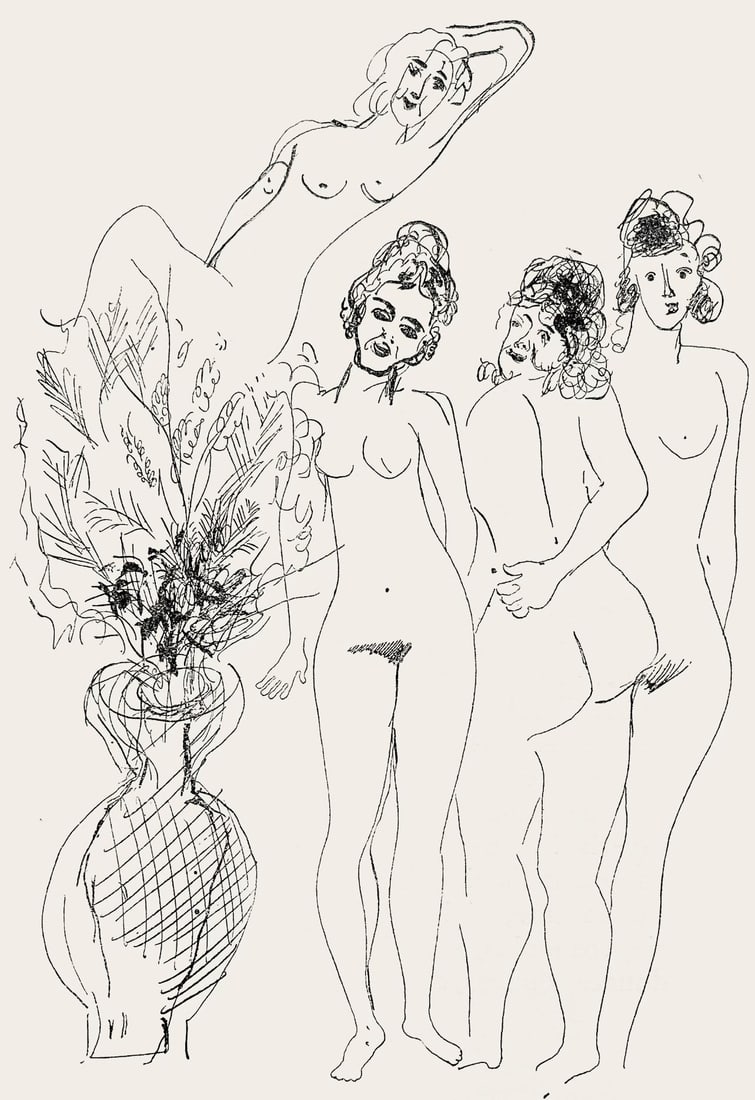 Lithograph - Marc Chagall - Composition - Suite Provinciale avec 92 dessins indits de Marc Chagall - 2