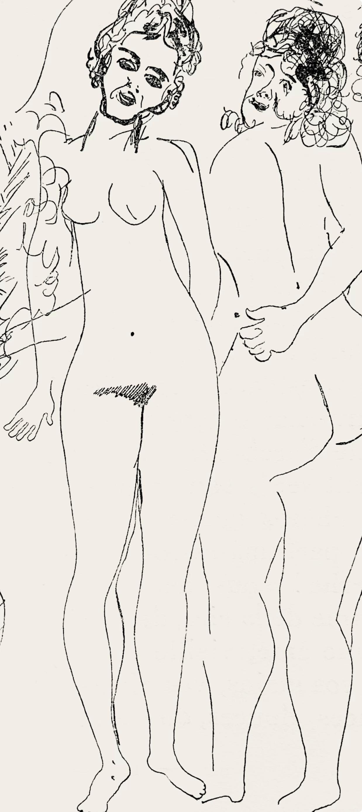 Lithograph - Marc Chagall - Composition - Suite Provinciale avec 92 dessins indits de Marc Chagall - 6