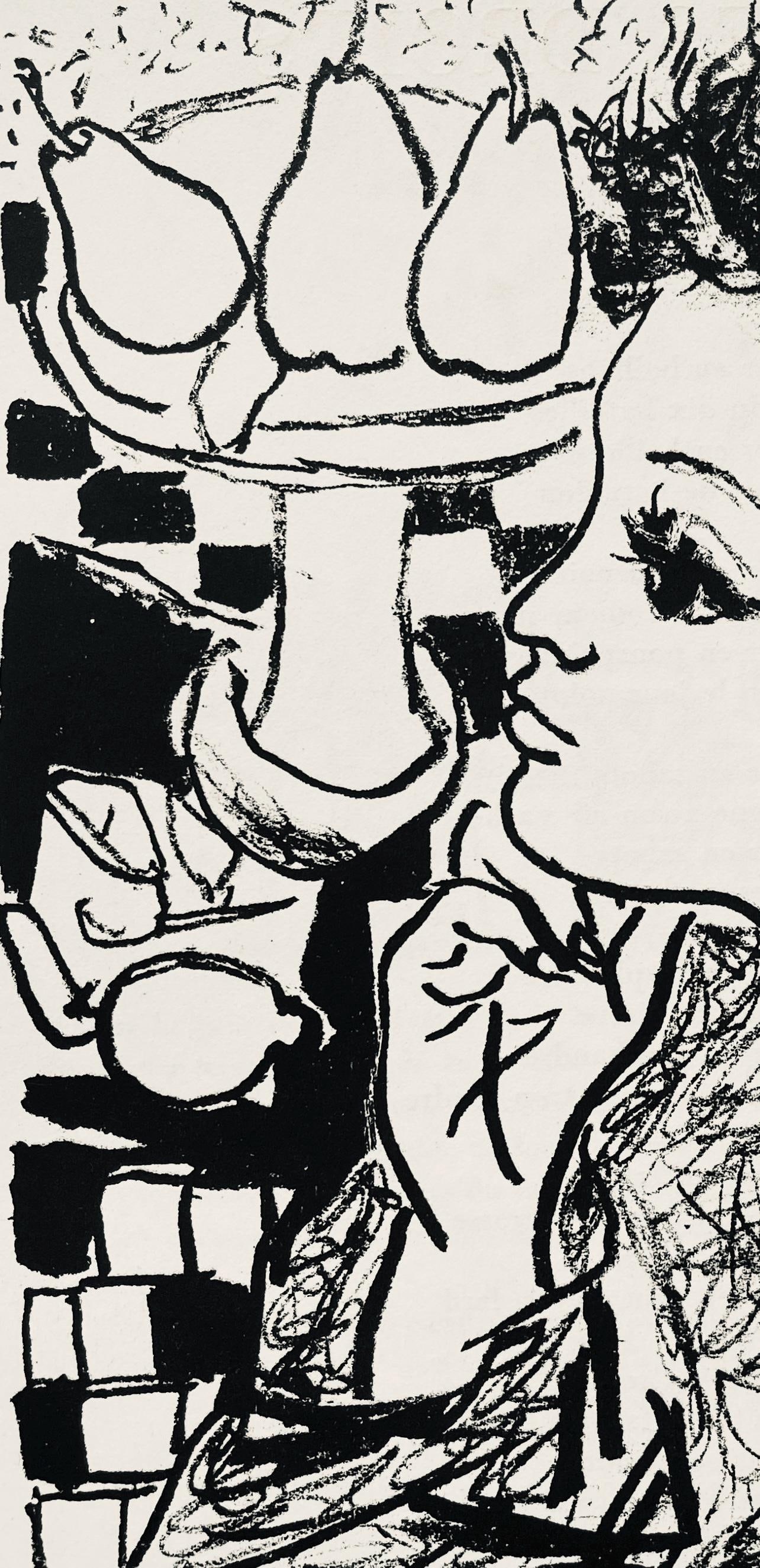 Lithograph - Andr Marchand - Composition - pierre feu provence noire - 5