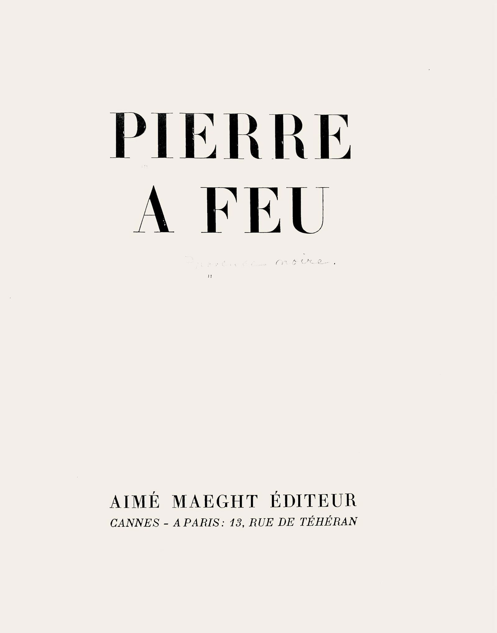 Lithograph - Andr Marchand - Composition - pierre feu provence noire - 6