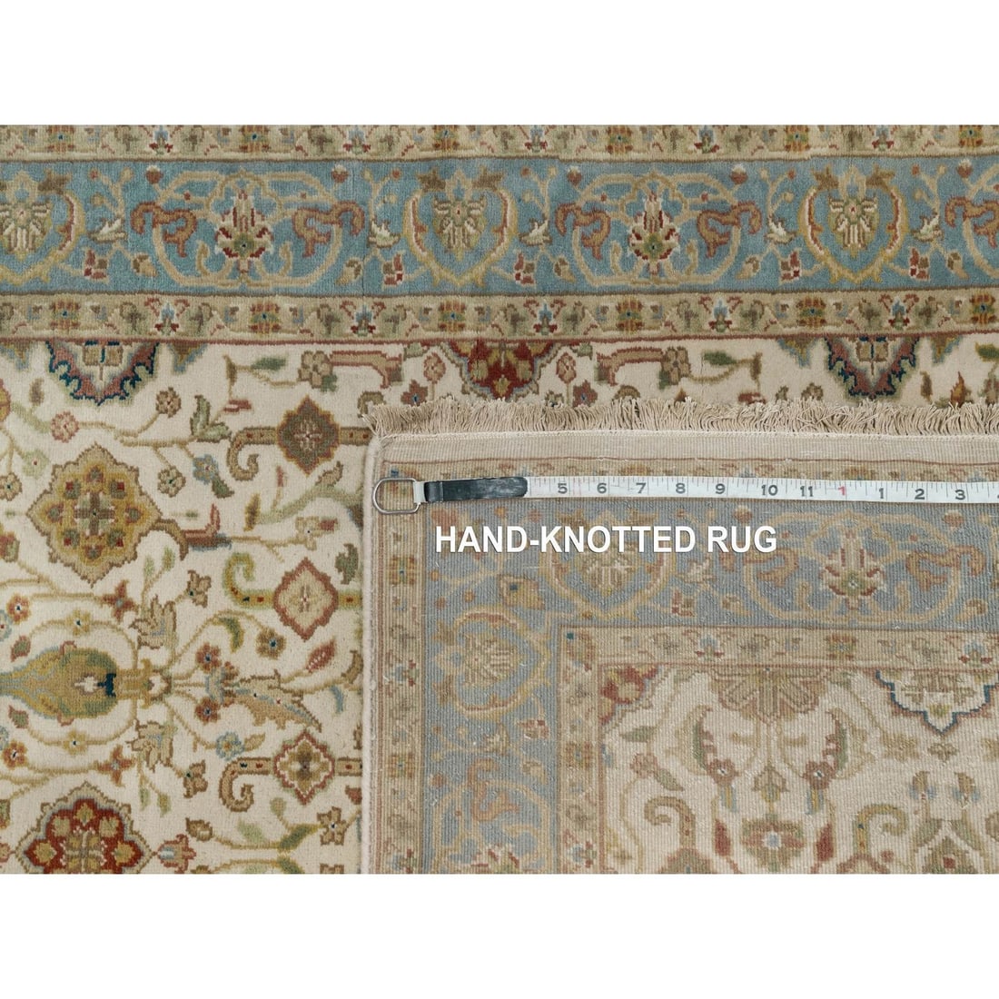 Rug 3'1"x15'6" Ivory Tebraz Revival Hand Knotted New Zealand Wool Runner - 8