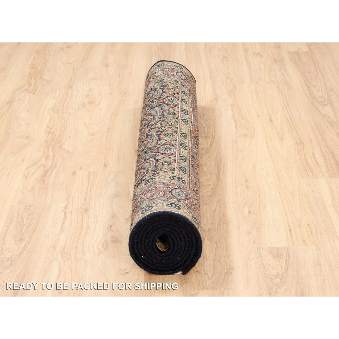 Rug 4'x10'1" Blue Herati WoolSilk 175 KPSI Hand Knotted Gallery Runner - 6