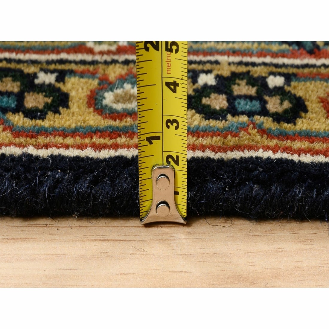 Rug 4'x10'1" Blue Herati WoolSilk 175 KPSI Hand Knotted Gallery Runner - 7