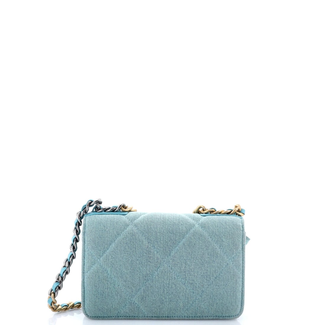 Denim Chanel 19 Wallet on Chain Quilted - 4