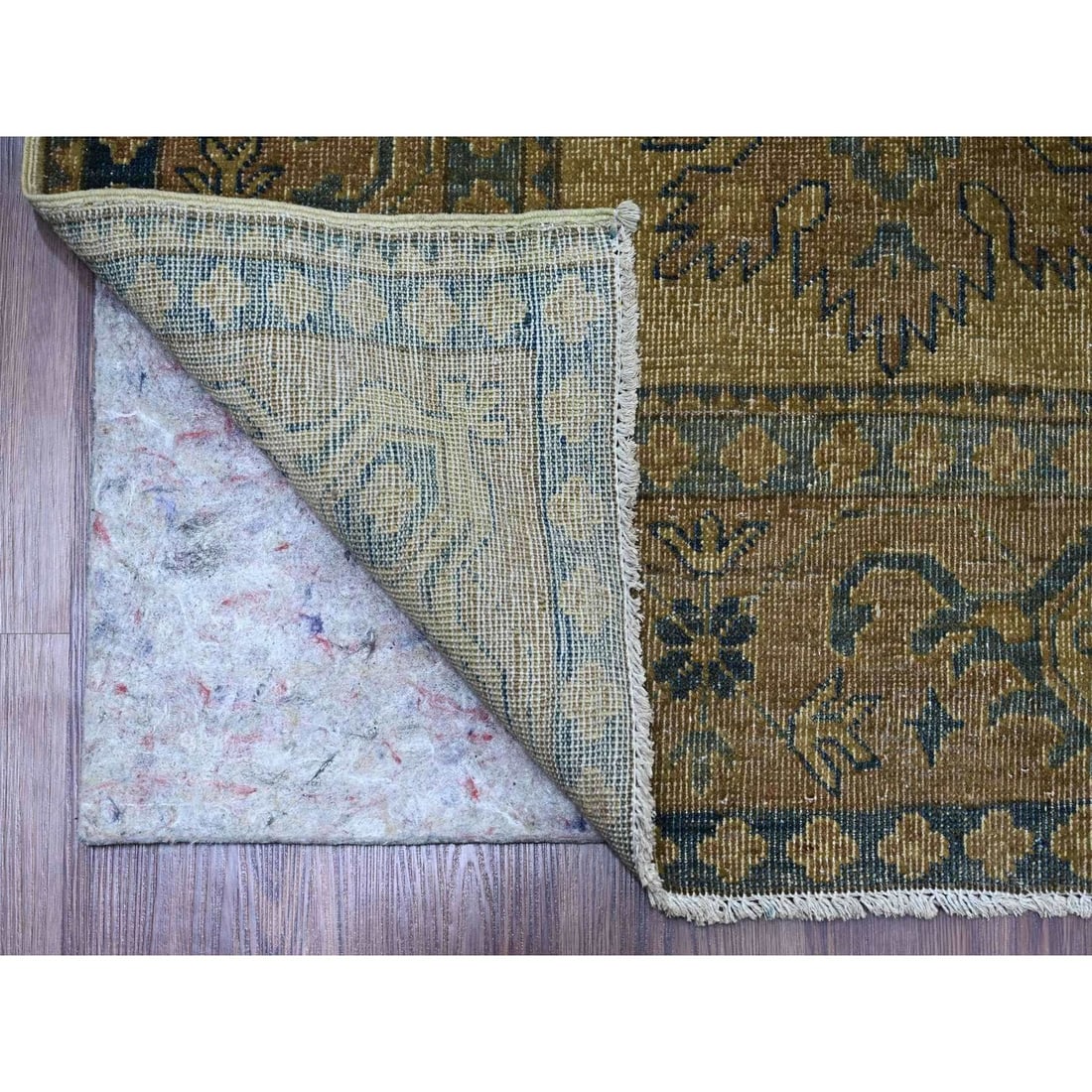 Rug 8'x9'1" Brown Overdyed Kazak Geometric Hand Knotted All Wool Squarish - 4