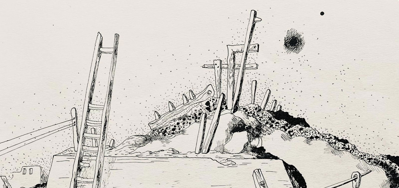 Lithograph - Jean Lurat - aprsa on recommence - huit dessins la plume - 5