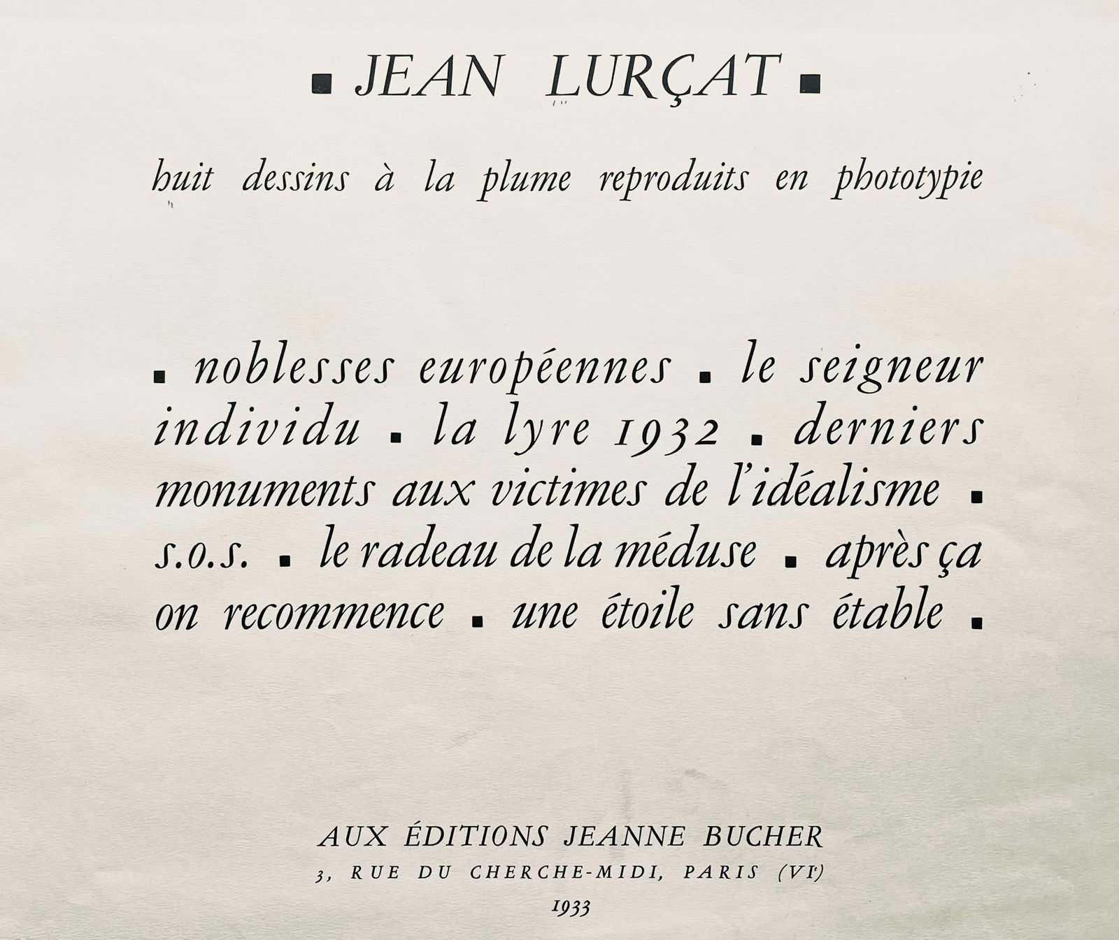 Lithograph - Jean Lurat - aprsa on recommence - huit dessins la plume - 6