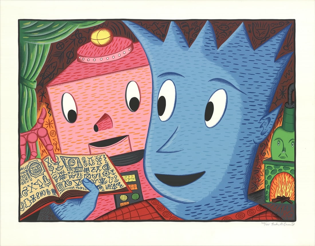 Bl RODNEY GREENBLAT Research Pays Off SIGNED 33" x 42.25" Serigraph 1989 Pop Art (1 of 1)