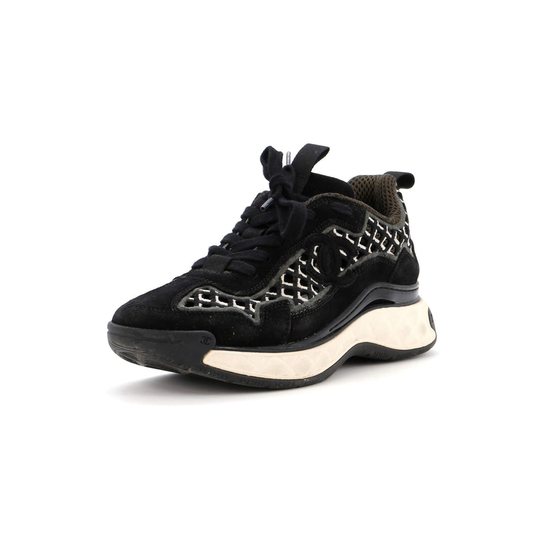 Suede Chanel Women's CC Embroidery Sneakers Calfskin and (1 of 6)