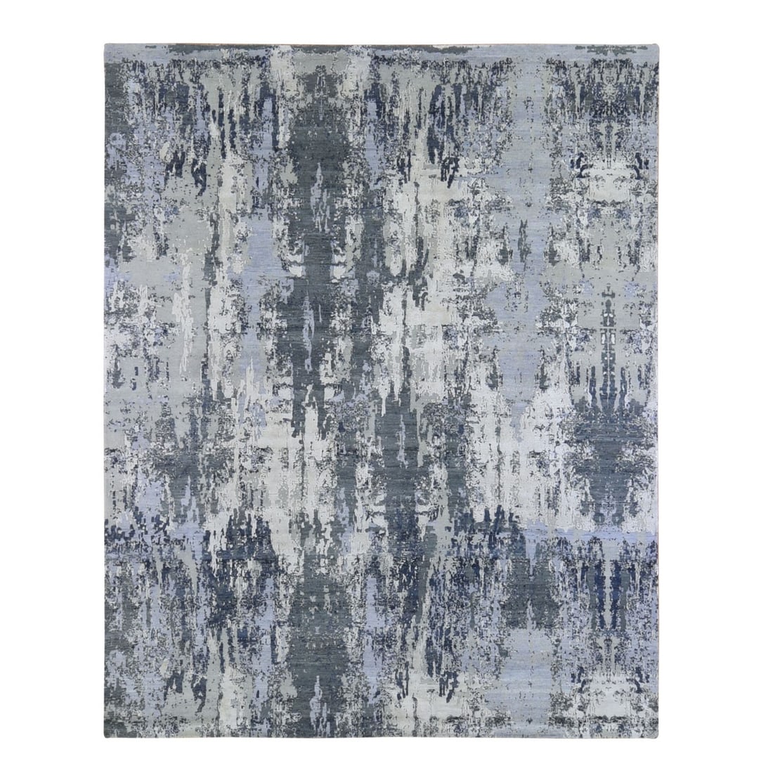 Rug 8'2"x10'2" Abstract Design Wool and Pure Silk Hand Knotted Oriental: Rug 8'2"x10'2" Abstract Design Wool and Pure Silk Hand Knotted Oriental This listing features Rug 8'2"x10'2" Abstract Design Wool and Pure Silk Hand Knotted Oriental. Item specifics are provided below