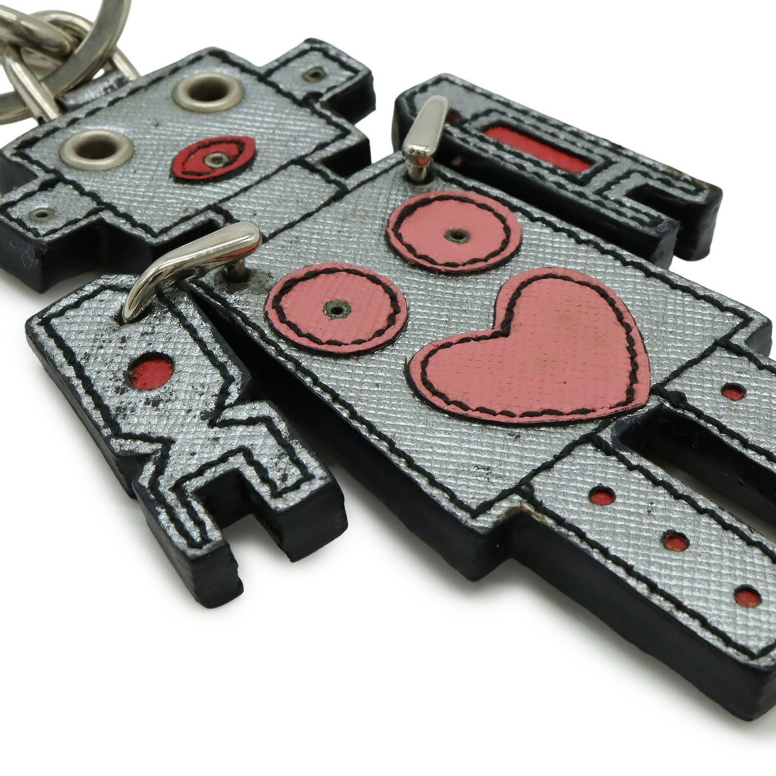 Leather Prada Keyring - 4