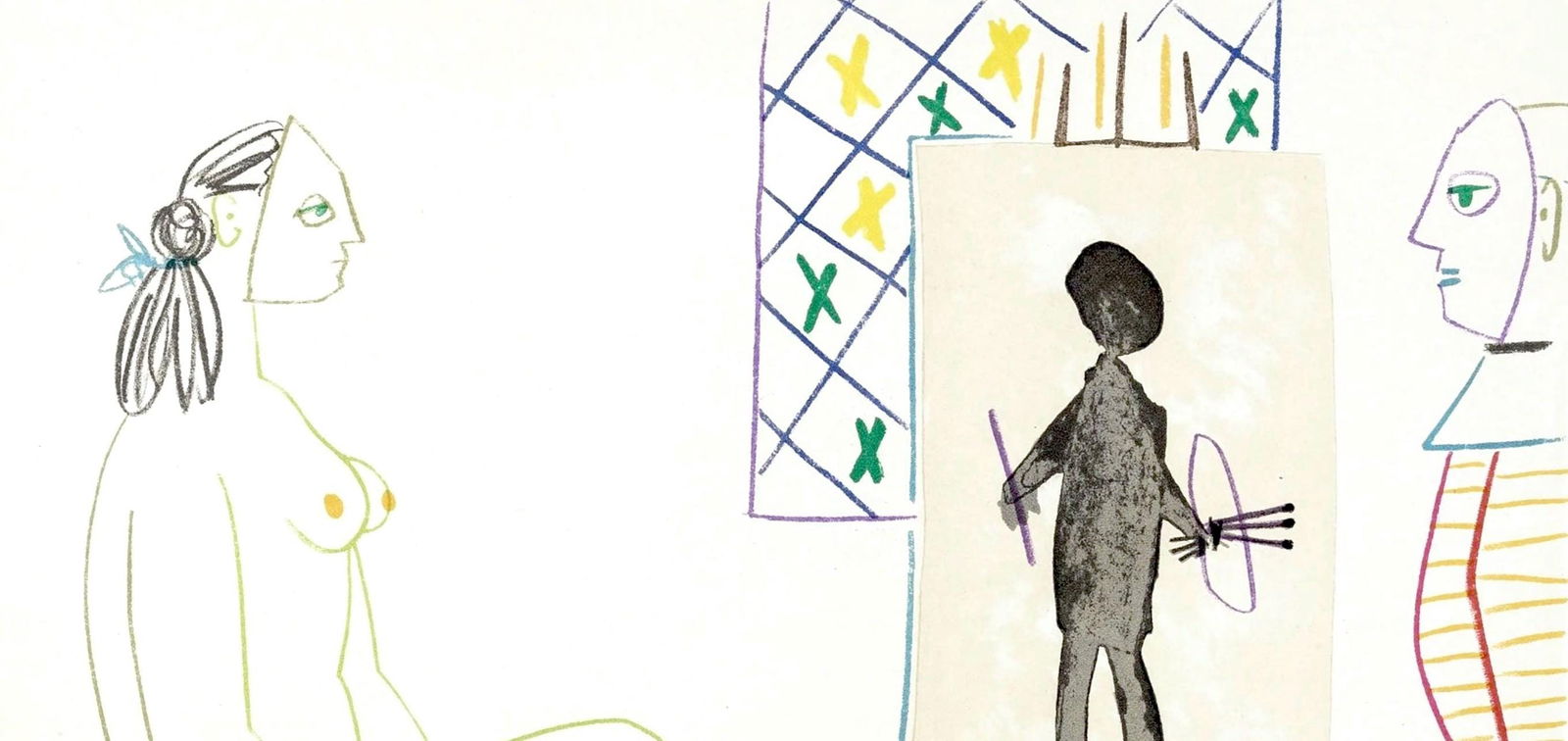 Lithograph - Pablo Picasso - Composition - La Comdie Humaine - Verve - Revue Artistique et Littraire - 2